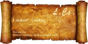 Lauber Csaba névjegykártya